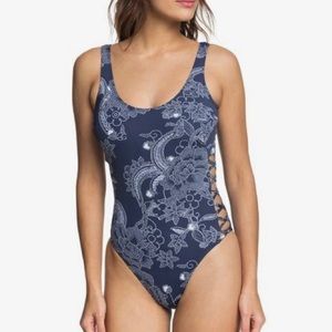 Roxy One Piece Swimsuit with lattice side opening